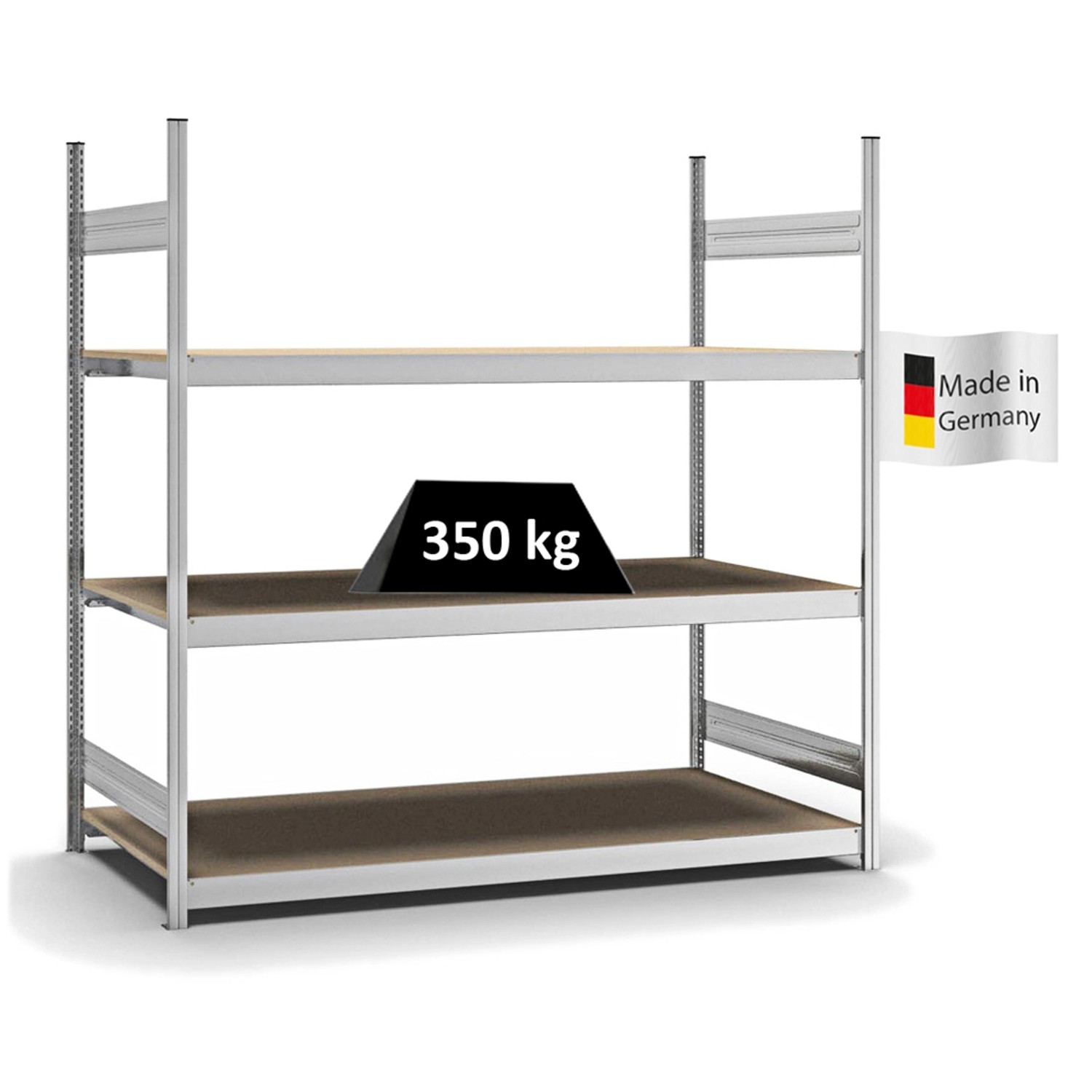 PROREGAL Weitspannregal Stecksystem T-Profil Grundregal HxBxT 200x200x80 cm günstig online kaufen