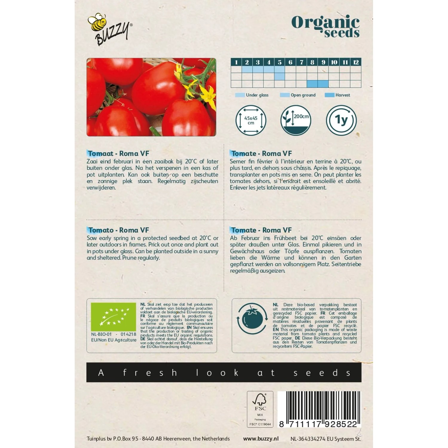 Tomate 'Roma VF' Bio Saatgut ca. 0,1 g Ideal für Saucen_2