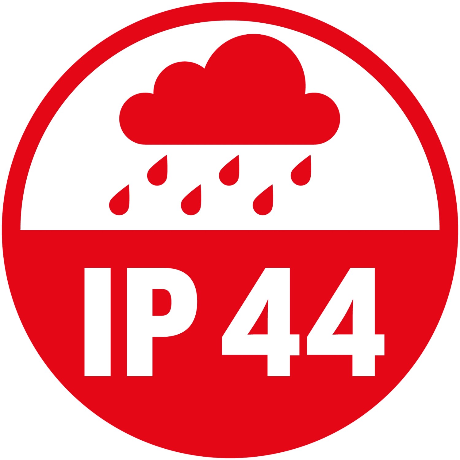 IP44-Symbol: Schutz gegen Spritzwasser für Baustromverteiler & Steckdosenleisten.