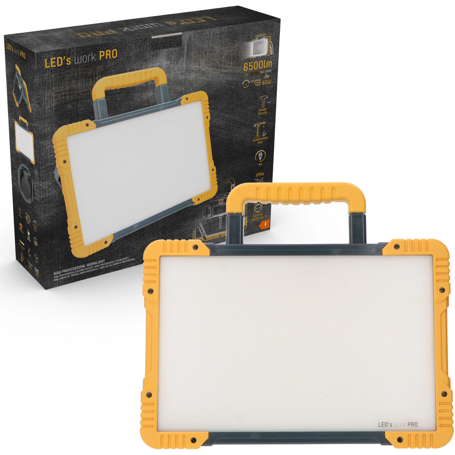 LED-Arbeitsleuchte 60 W 6500 lm 5000 K IP54 baustellentauglich