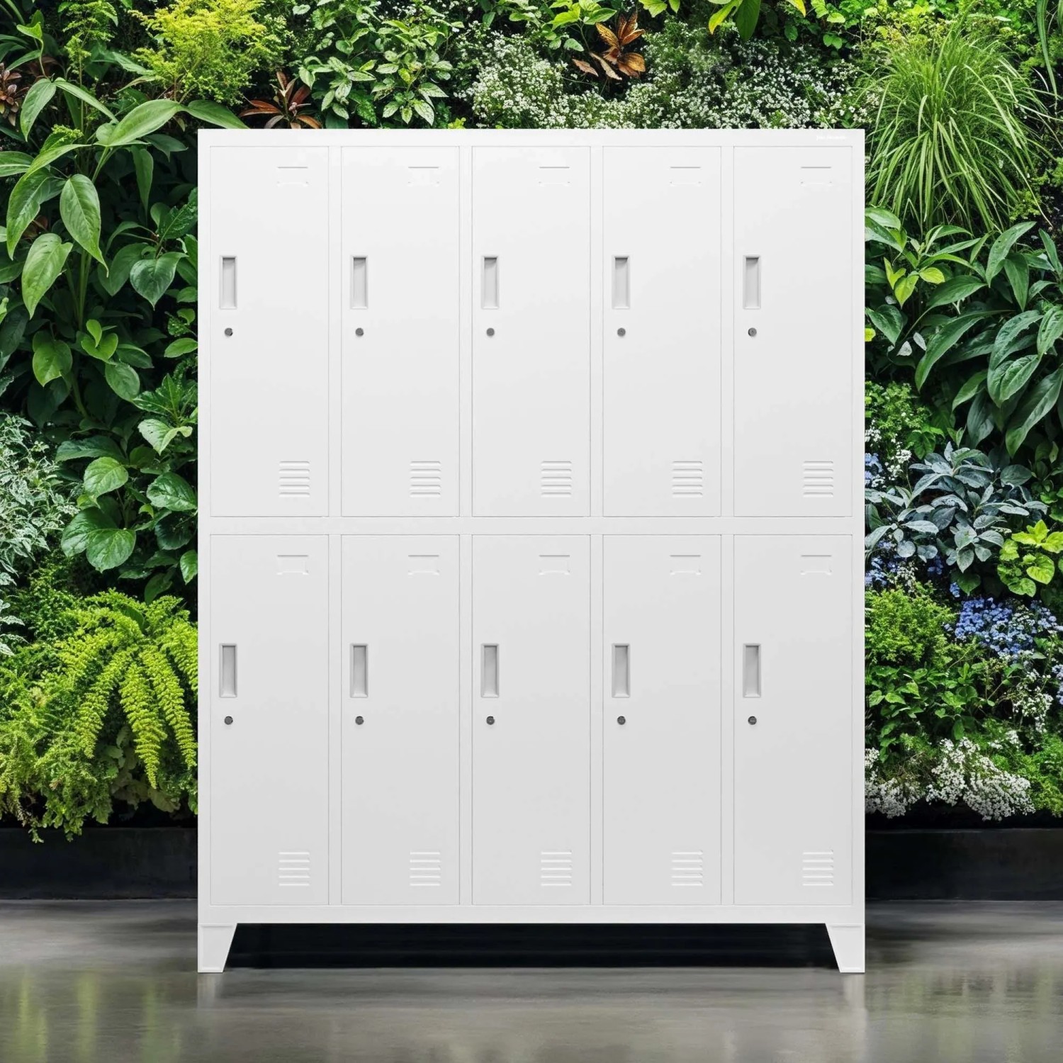 Jan Nowak Metallspind Umkleideschrank 10 Fächer 136x172x45 Cm Mit Belüftung Und Zylinderschlössern Weiß_7