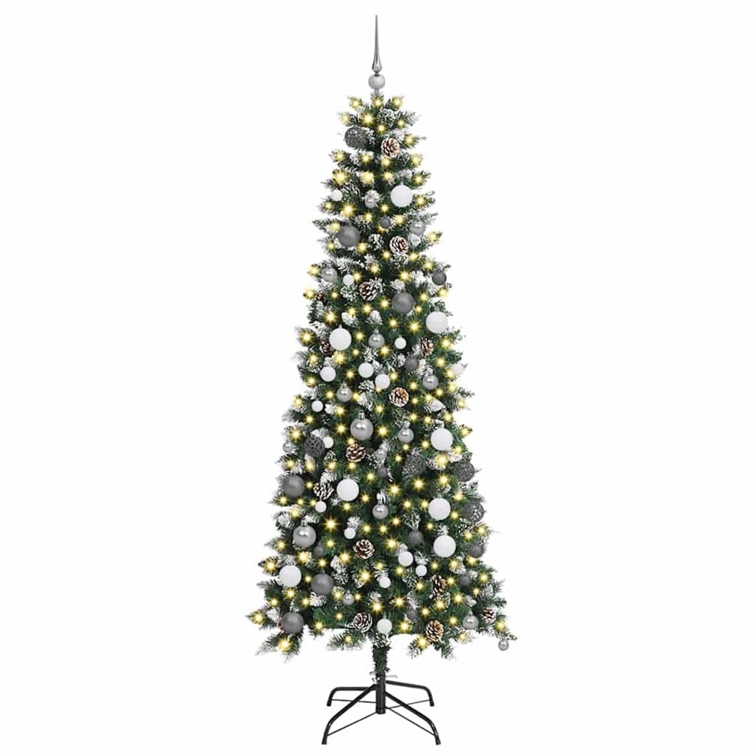 vidaXL Künstlicher Weihnachtsbaum mit 300 LEDs Grün 86 x 86 x 210 cm 3395831