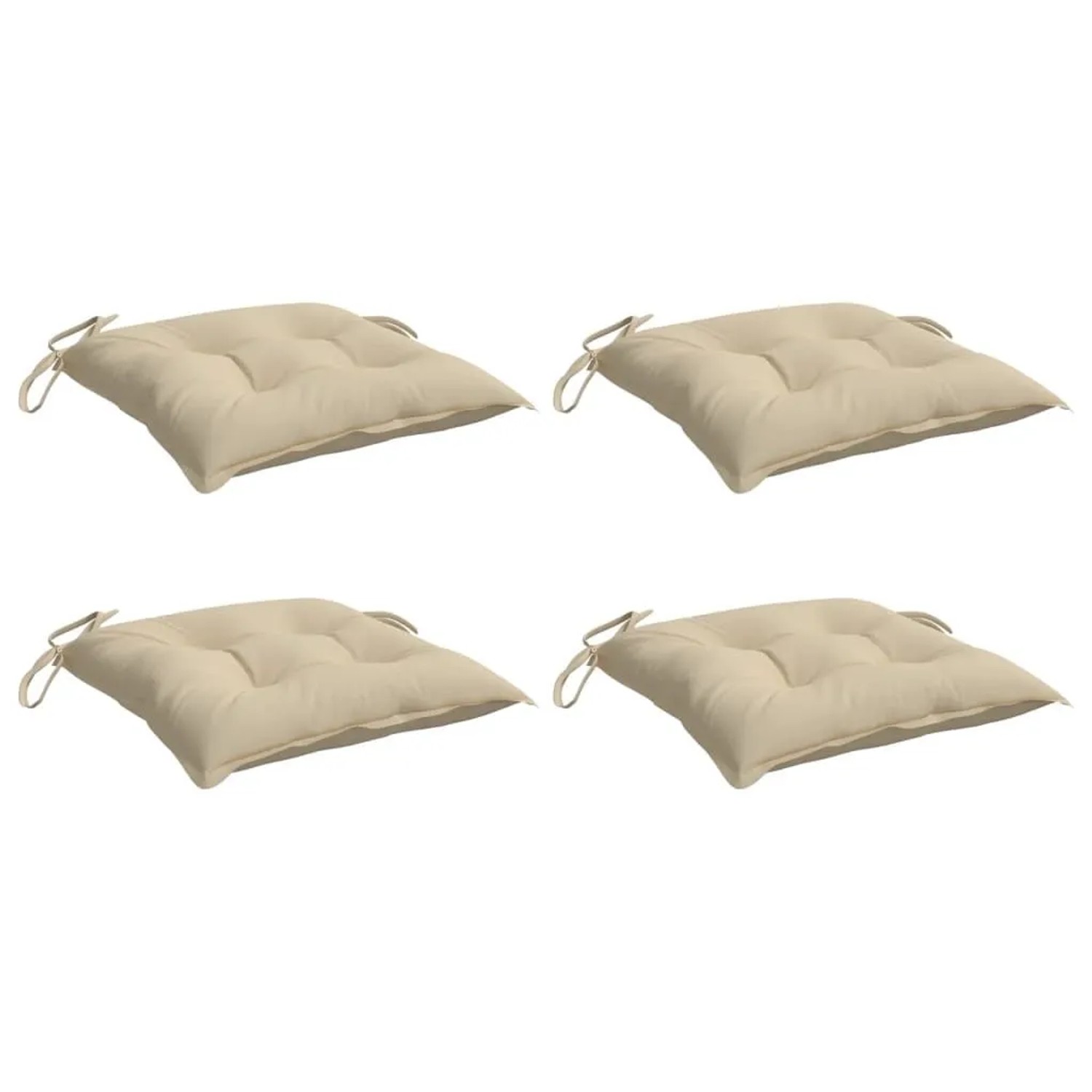 vidaXL Stuhlkissen 4 Stk Beige 40x40x7 cm Oxford-Gewebe 361460