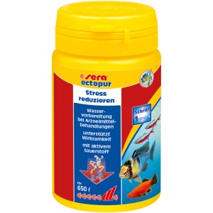 Sera Ectopur Aquarium-Heilmittel, 100ml Dose zur Stressreduzierung und Unterstützung bei Fischkrankheiten.