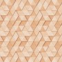 Beige Fototapete mit 3D-Holzoptik und geometrischem Dreiecks-Muster.