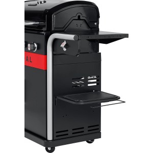 Char-Broil Multifunktionsablage Made2Match für Grillutensilien, seitlich am Grill befestigt.