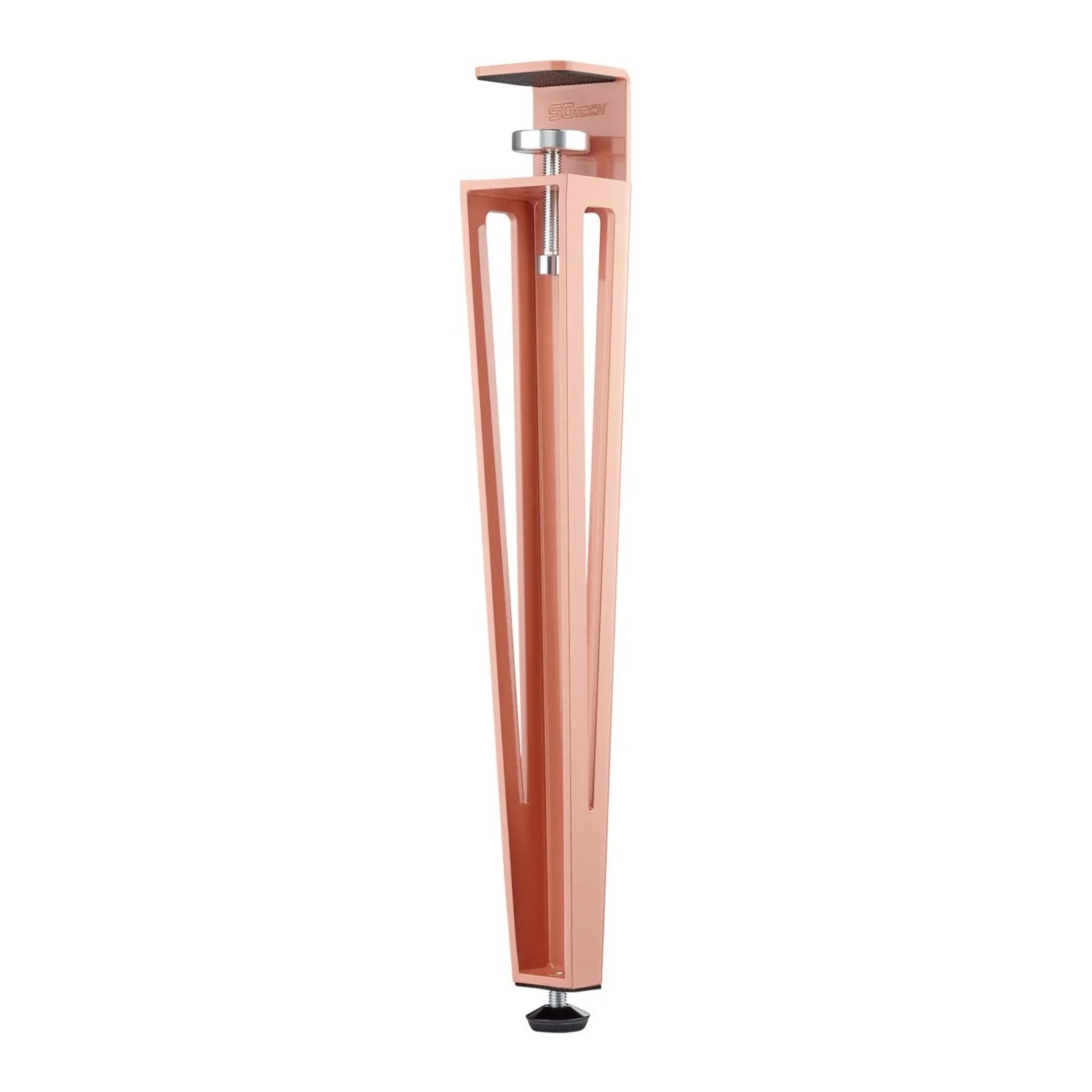 SOTECH 1 Stück Tischbein ColorLine In F-Form Rosa Anschraubbar Konisch mit Klemmschraube Höhe 464 mm