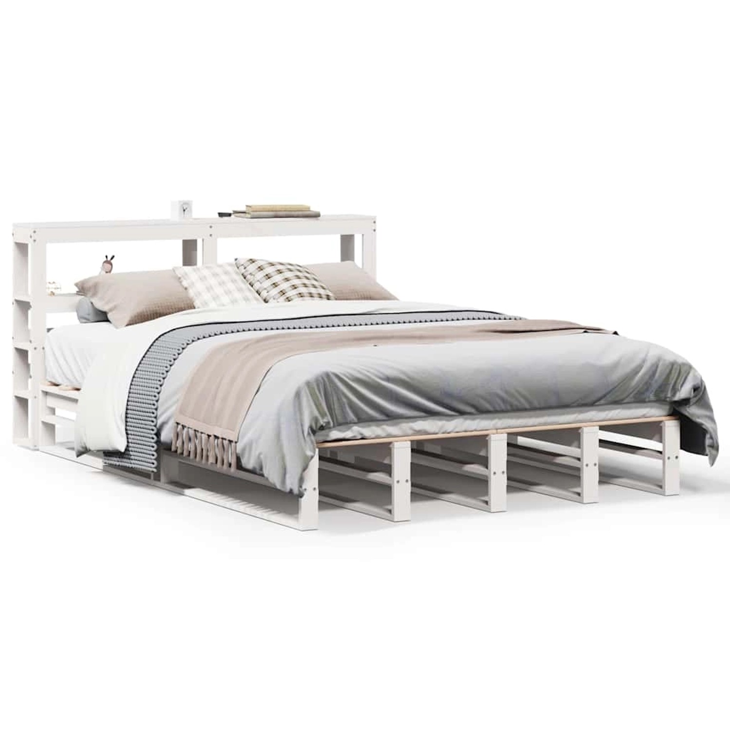 vidaXL Massivholzbett ohne Matratze Weiß 160x200 Kiefernholz 3306502 günstig online kaufen