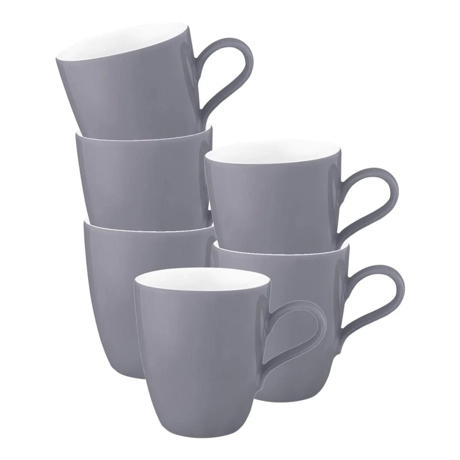 Seltmann Weiden Life Fashion Henkelbecher 400 ml 6er Set Elegant Grey
