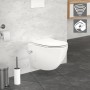 Weißes, spülrandloses Hänge-WC mit Bidet-Funktion und Tornadospülung von LuxeBath, kurze Ausführung.