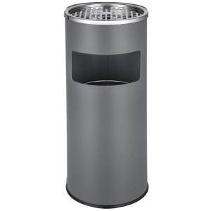 Tectake Standaschenbecher  Rund Mit Mülleimer und Inneneimer  25 x 25 x 61 cm Anthrazit