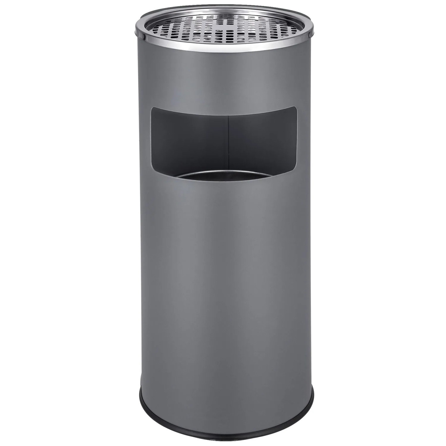 Tectake Standaschenbecher  Rund Mit Mülleimer und Inneneimer  25 x 25 x 61 cm Anthrazit