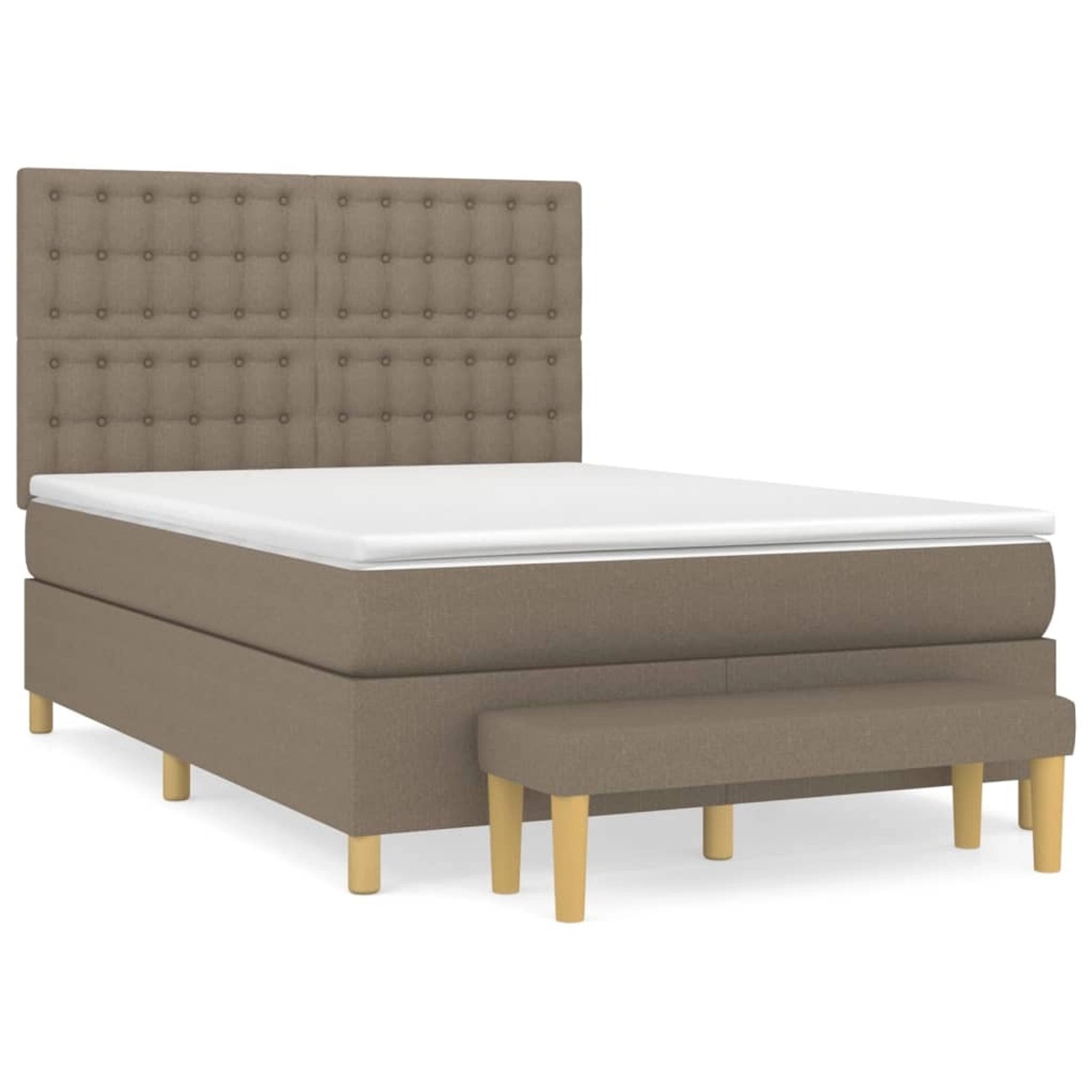 vidaXL Boxspringbett mit Matratze Taupe 140x190 cm Stoff1468736 günstig online kaufen