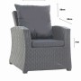 Anthrazitfarbenes Gartenloungekissen-Set für Technorattan-Sessel, bestehend aus Sitz- und Rückenkissen.