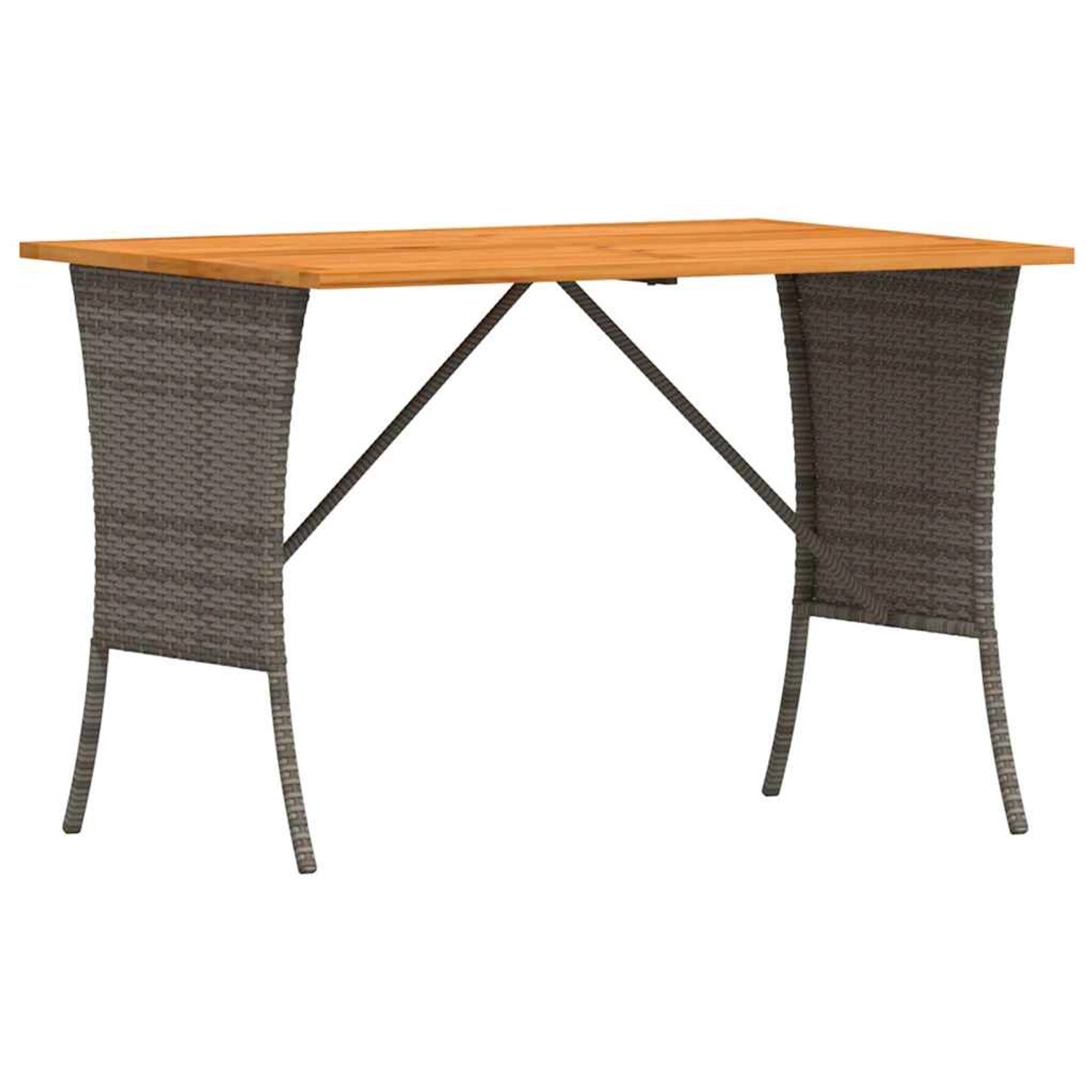vidaXL Gartentisch mit Akazienholzplatte Grau 105x75x72cm Poly Rattan 41041 günstig online kaufen