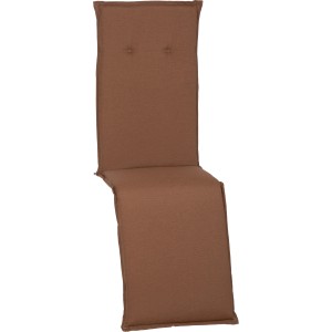 Braune Saumauflage Tolonaro für Gartenliegen, bequemes Sitzkissen mit Knöpfen.
