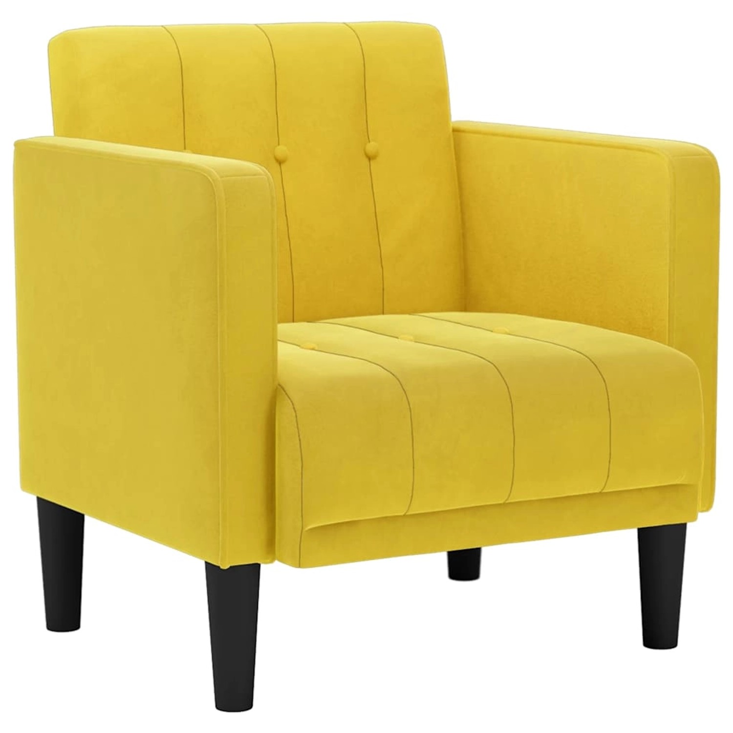 vidaXL Sessel mit Armlehnen Gelb 53 cm Samt 4100558