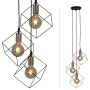 Näve Pendelleuchte Canto, 3-flammig, 146 cm, mit würfelförmigen Lampenschirmen im Industrial Style.