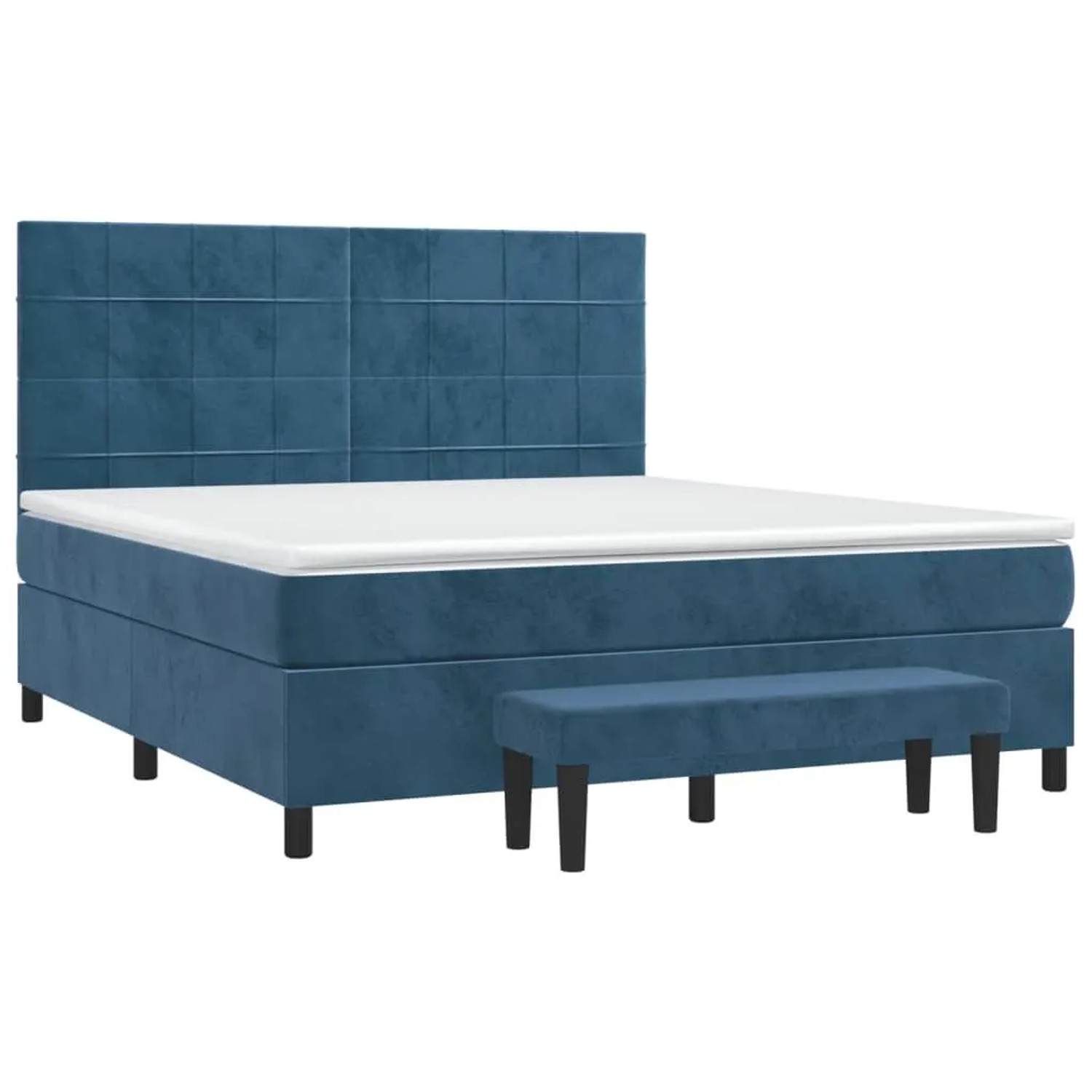 vidaXL Boxspringbett mit Matratze Dunkelblau 160x200 cm Samt 3137855 günstig online kaufen