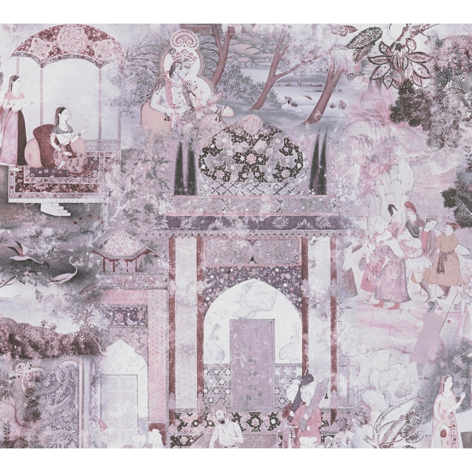 Vliestapete Orientalisch Vintage Matt glatt Rosa Lila FSC®