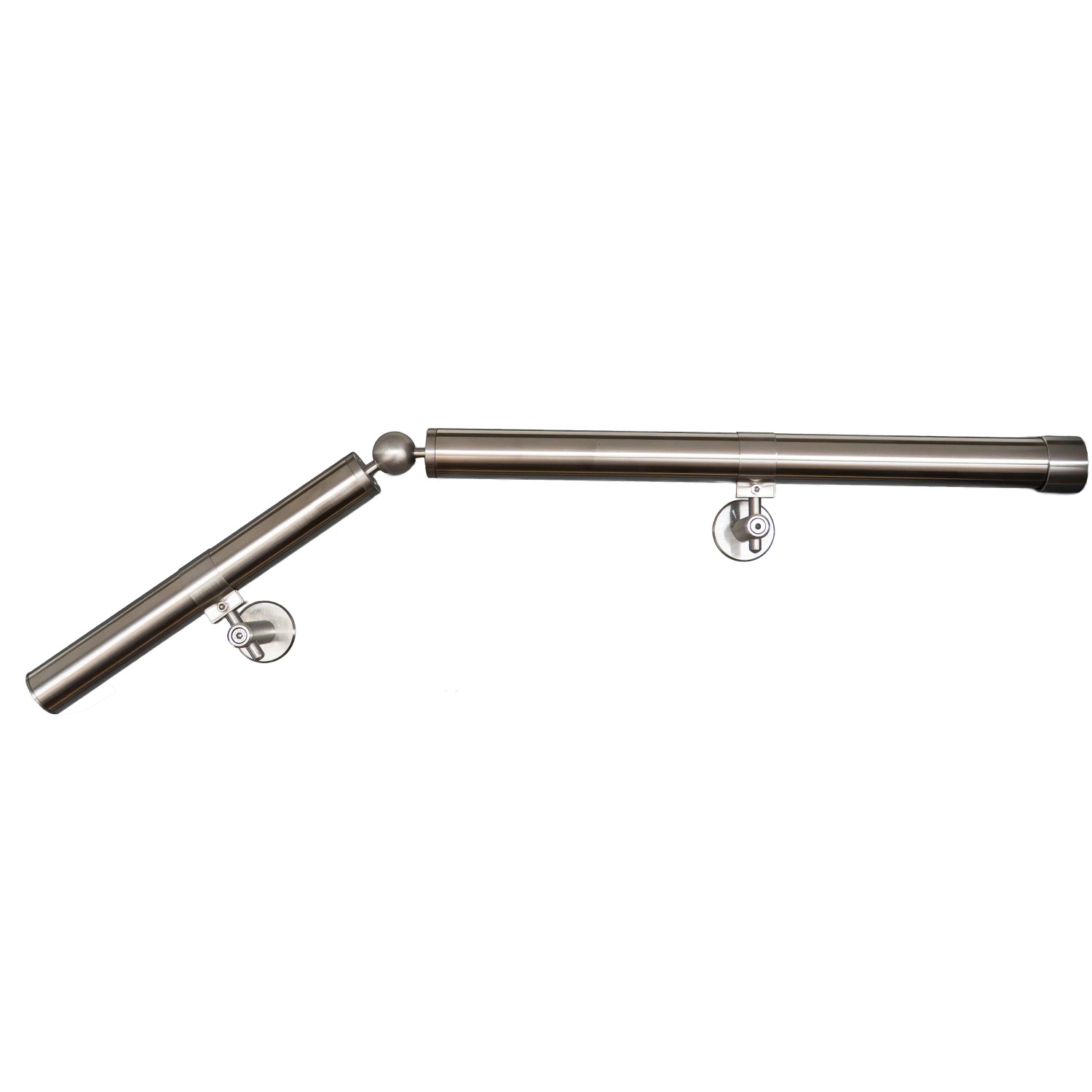 Edelstahl Handlauf V2A, 2000 mm lang, mit Halterungen für Innen und Außen.
