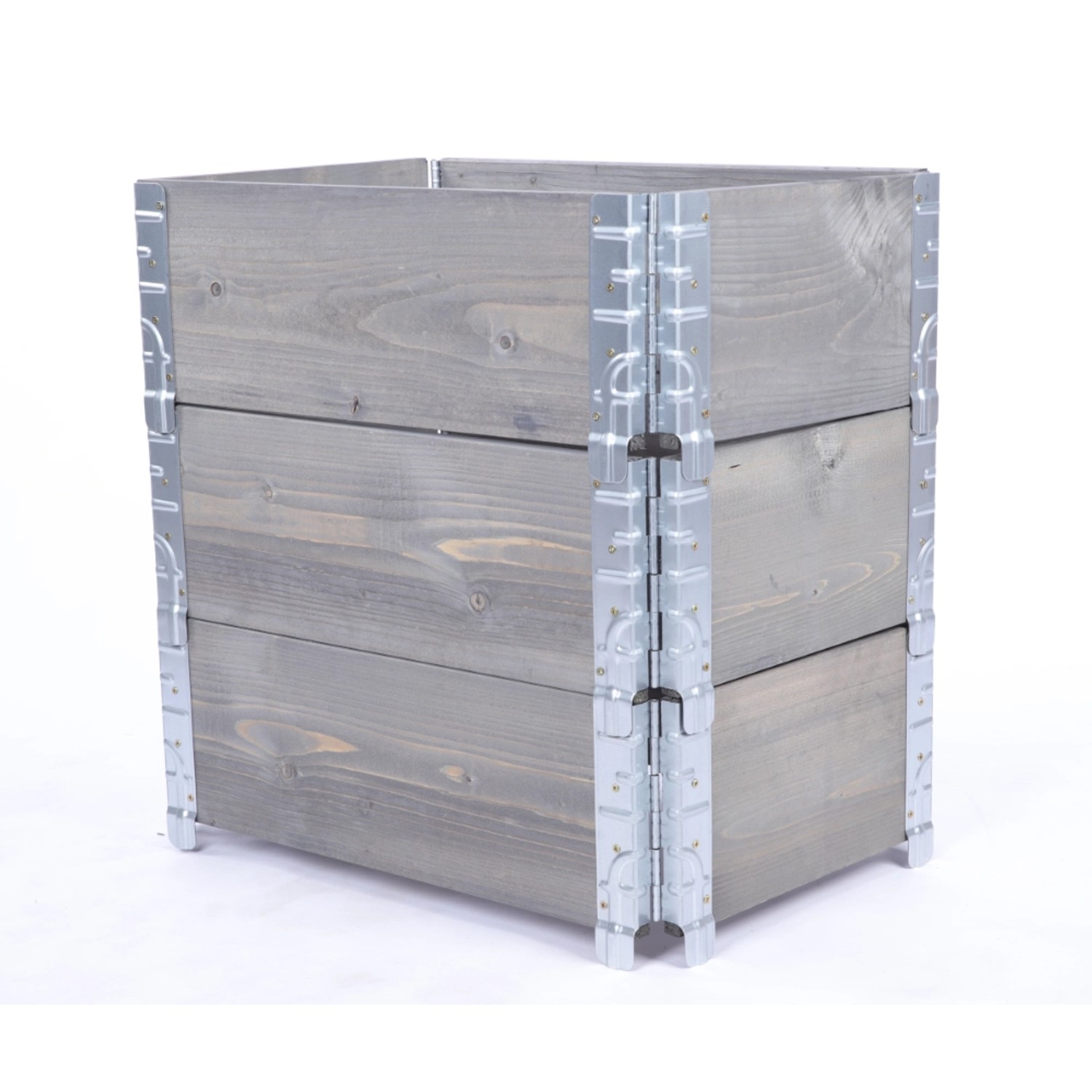 PROREGAL Hochbeetkisten GrowBox HxBxT 60x60x40cm 3 Ebenen Holz Grau günstig online kaufen
