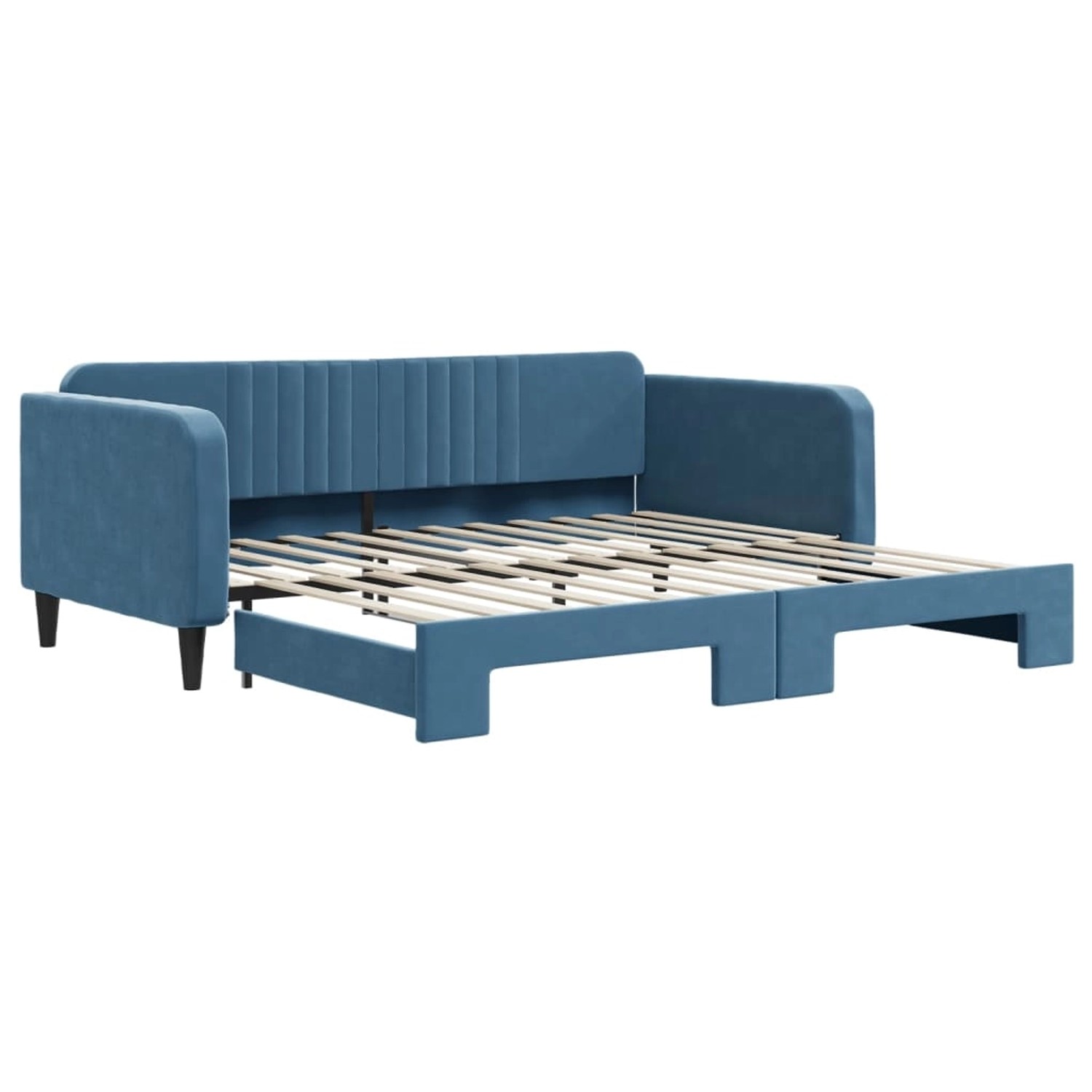 Thumbnail - vidaXL Tagesbett Ausziehbar Blau 100x200 cm Samt1898366