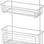 Verchromter Drahtkorb Fregate mit 2 Etagen, 370x310x115 mm, zur Wandmontage im Badezimmer.