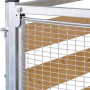Detailansicht Bellissa Komposter mit Sieb: Holz und Metallgitter.