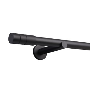 Deco-Raum Gardinenstange nach Maß 1-Lauf Zylinder Ø 25mm Schwarz 300cm