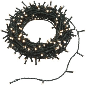 Zweifarbige Lichterkette (Kalt/Warmweiß) mit 240 LEDs, aufgerollt.