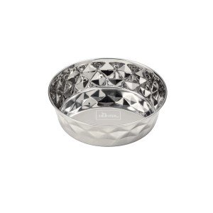 Hunter Edelstahlnapf Namy, 0,35 l, mit Kachel-Design und rutschfestem Silikonrand.