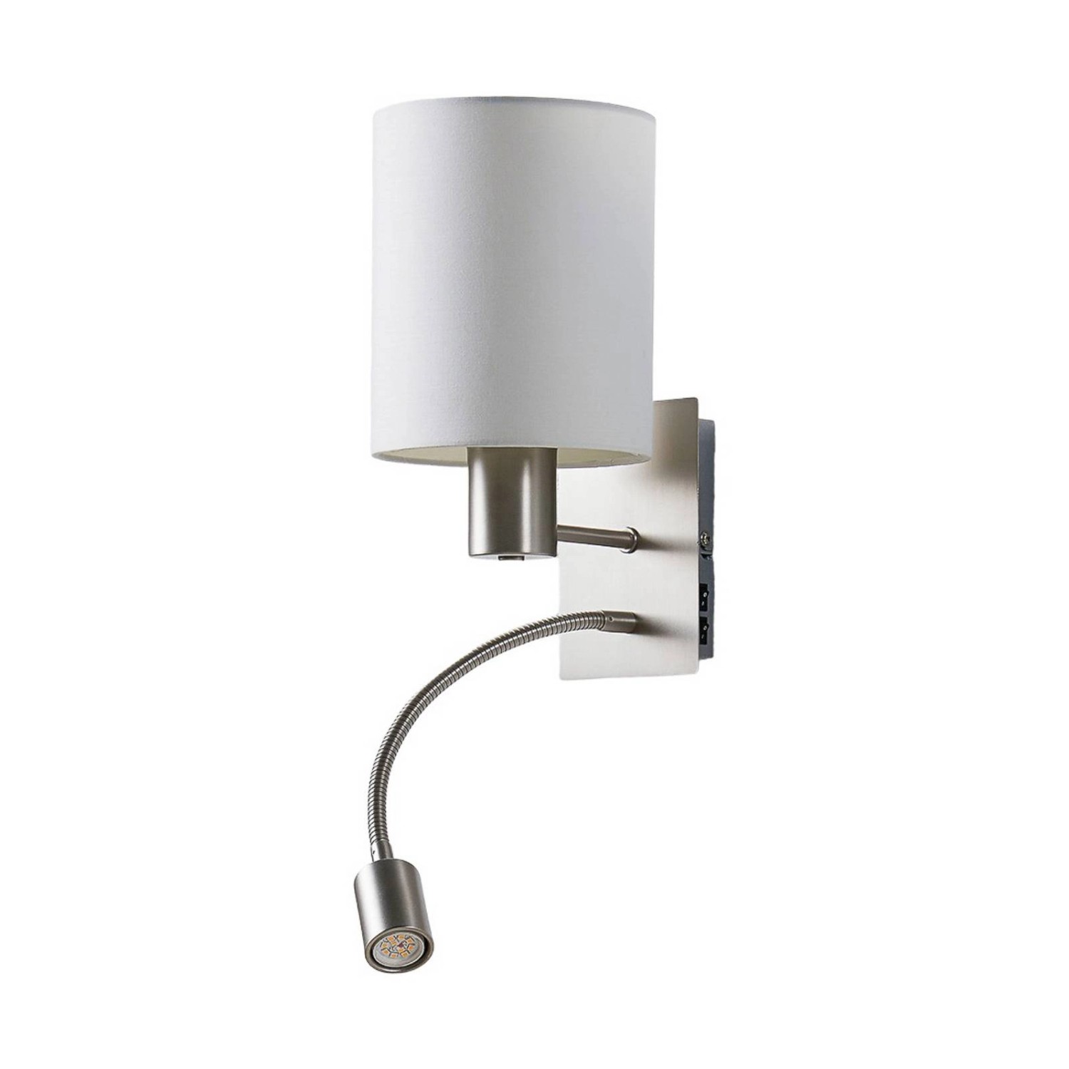 Lindby Wandleuchte Wandlampe Innen Shajan 9620920 Modern in Weiß aus Textil 1-flammig E27 Wohnzimmerleuchte