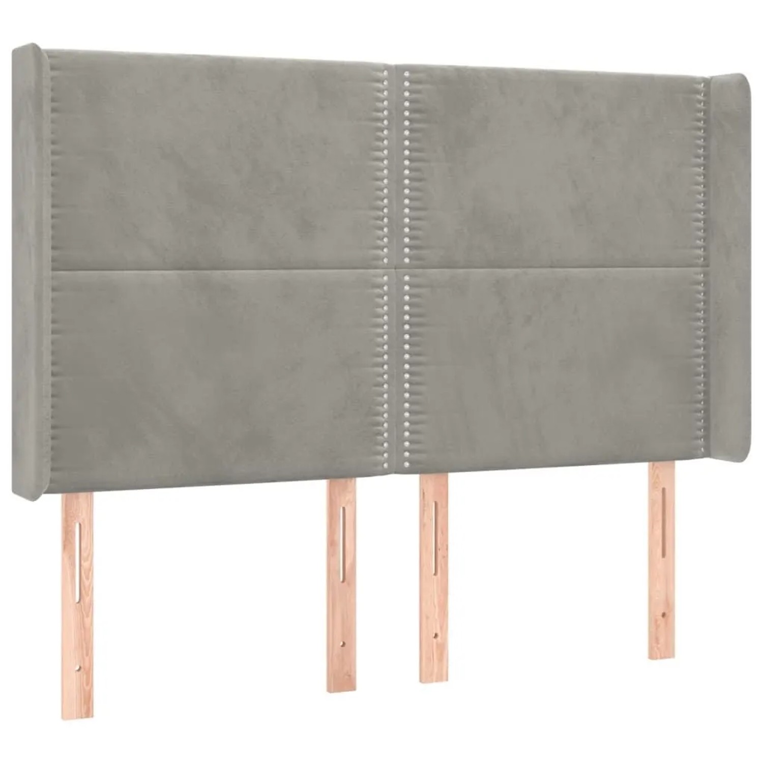 vidaXL Kopfteil mit Ohren Hellgrau 147x16x118/128 cm Samt 3119488