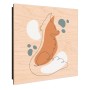 Banjado Schlüsselkasten aus Holz, 30x30cm, mit Fuchs Motiv in Linien. Schlüsselbox für 50 Schlüssel.