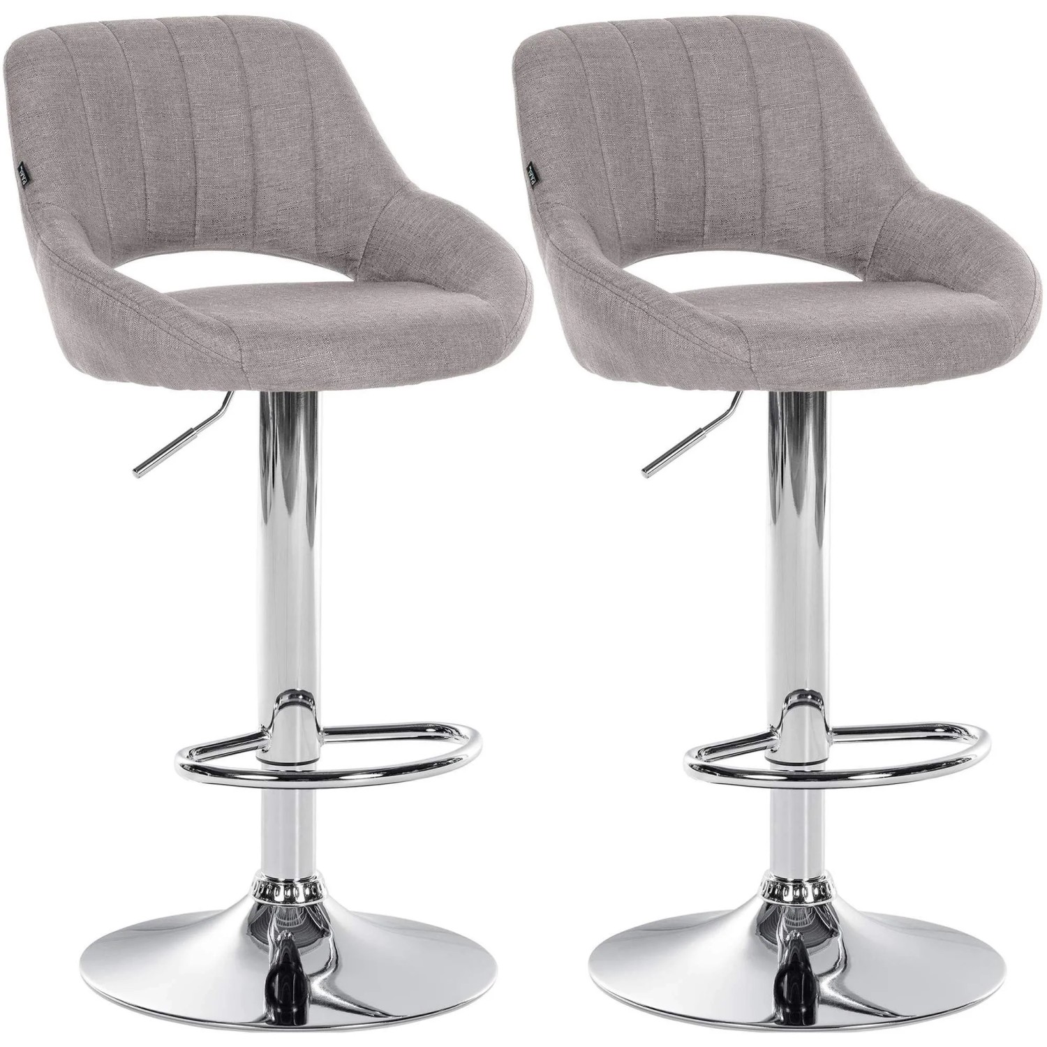 DELUKE 2er Set Barhocker SEGAD Stoff Grau 47x48x85cm Silber Barstuhl Mit Lehne Tresenhocker Tresenstuhl