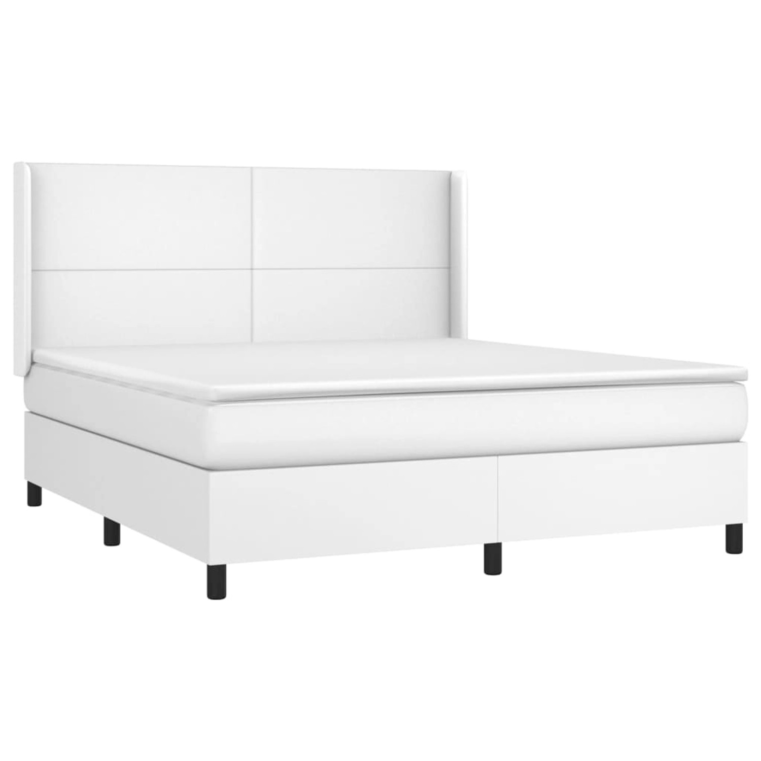 vidaXL Boxspringbett mit Matratze & LED Weiß 160x200 cm Kunstleder 3139272 günstig online kaufen