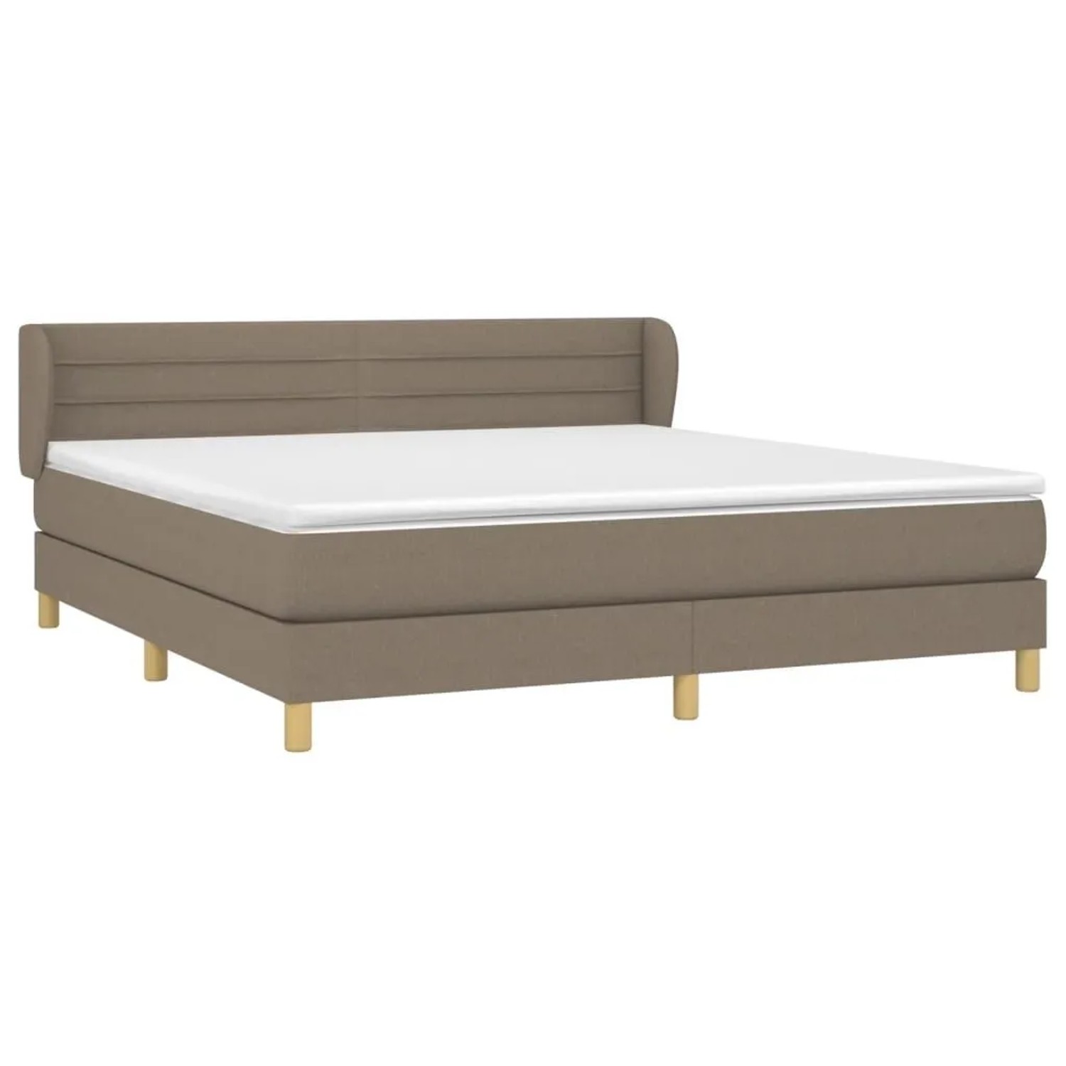 vidaXL Boxspringbett mit Matratze Taupe 160x200 cm Stoff 3126897 günstig online kaufen