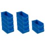 PROREGAL SparSet: 10 blaue Sichtlagerboxen, 15x20x35 cm, 7,2 Liter, für Aufbewahrungssysteme.
