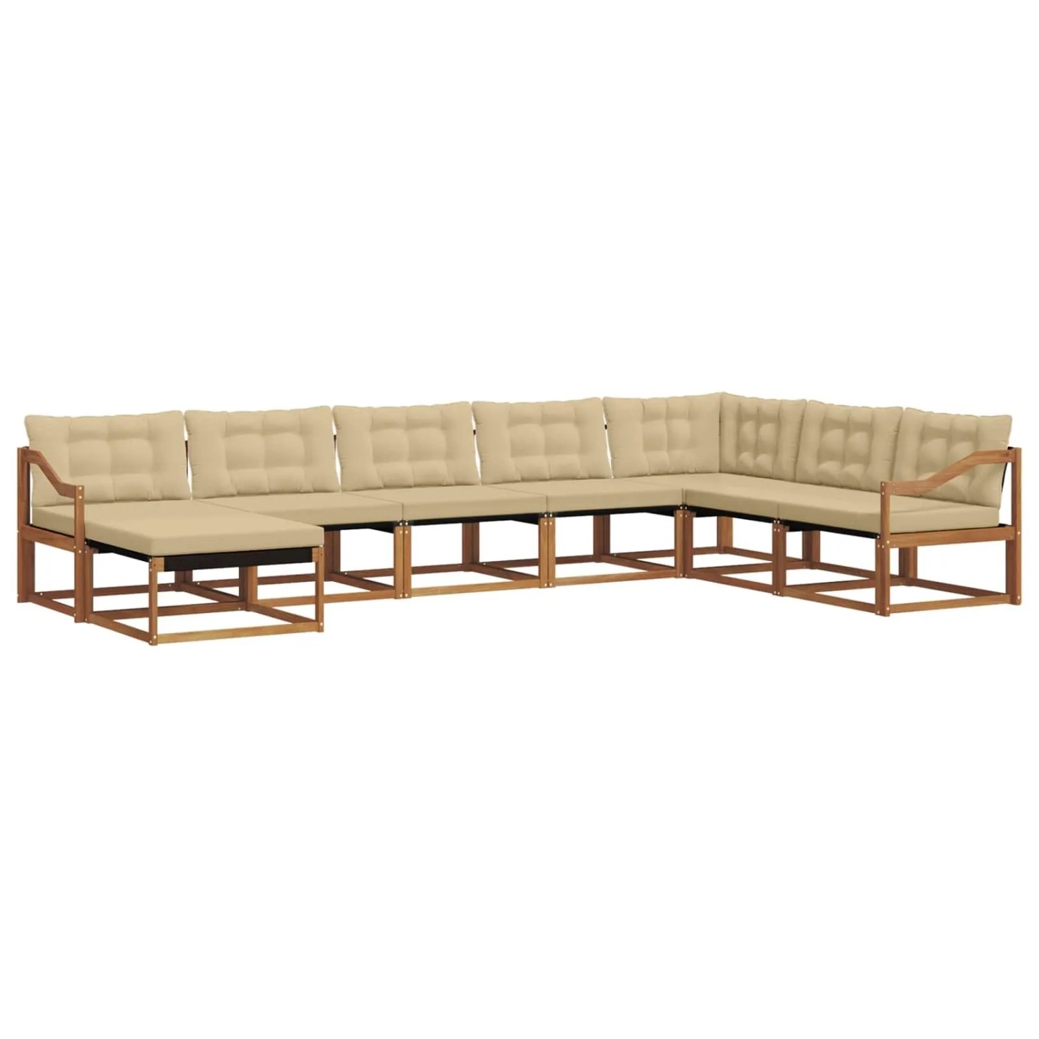 vidaXL Outdoor-Sofagarnitur 24-Tlg Natur und Beige Massivholz Akazie 3369756
