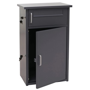 PROREGAL Paketkasten Mit 2 Fächern HxBxT 78x49x38cm Stahl Dunkelgrau Paketbox Paketfach Paketstation Briefkasten