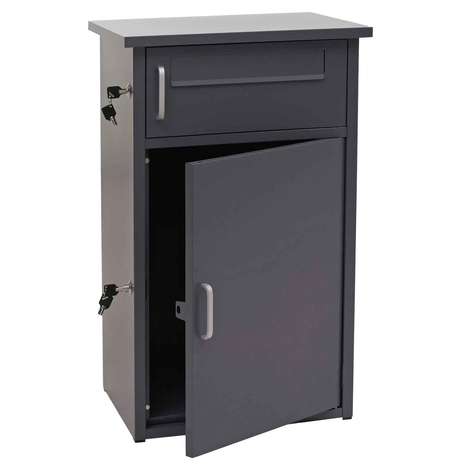 PROREGAL Paketkasten Mit 2 Fächern HxBxT 78x49x38cm Stahl Dunkelgrau Paketb günstig online kaufen
