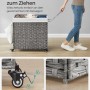 Grauer Songmics Wäschekorb mit Deckel, 140 l, mit Rollen und Zugband.
