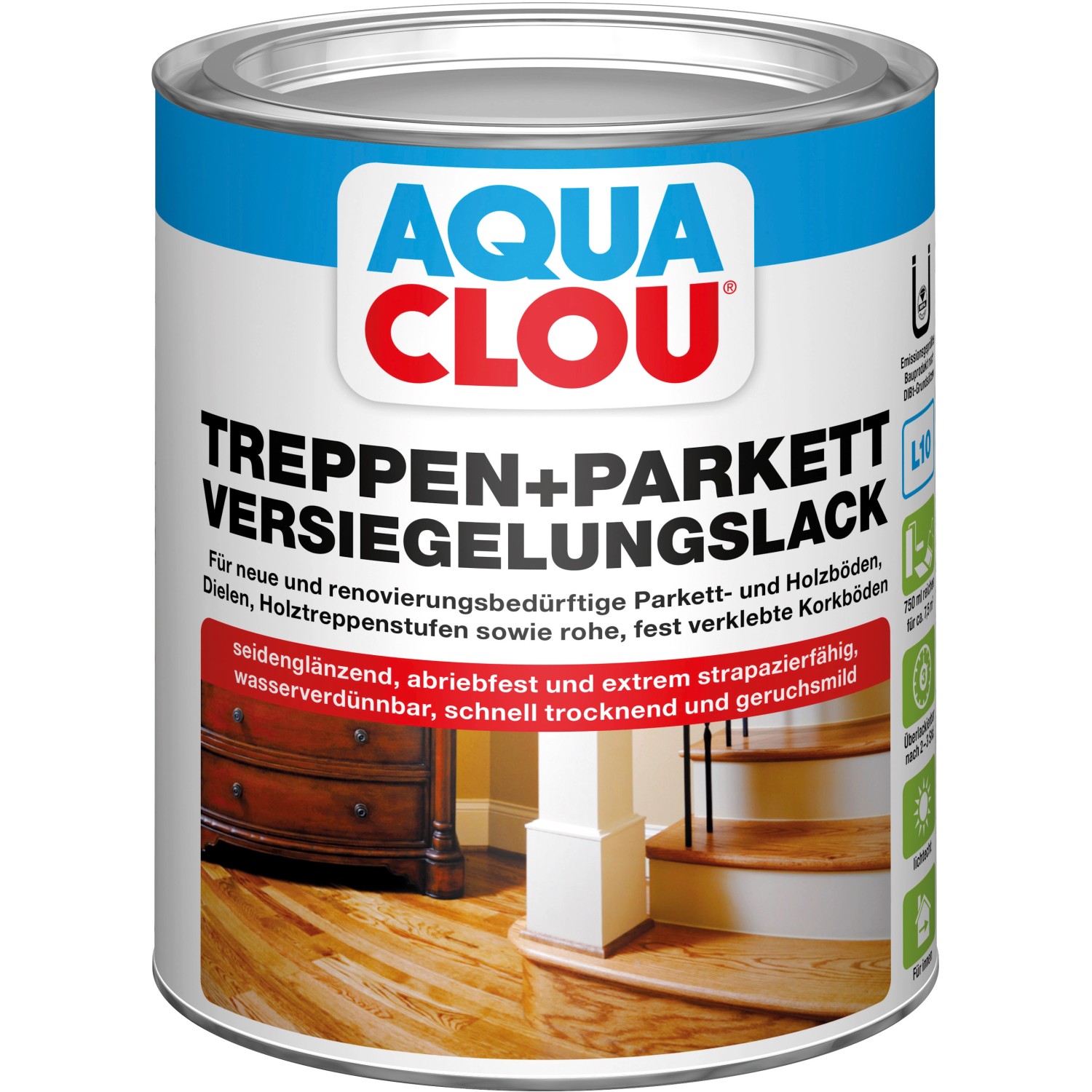 Aqua Clou Treppen+Parkett Versiegelungslack seidenglänzendl 750 ml