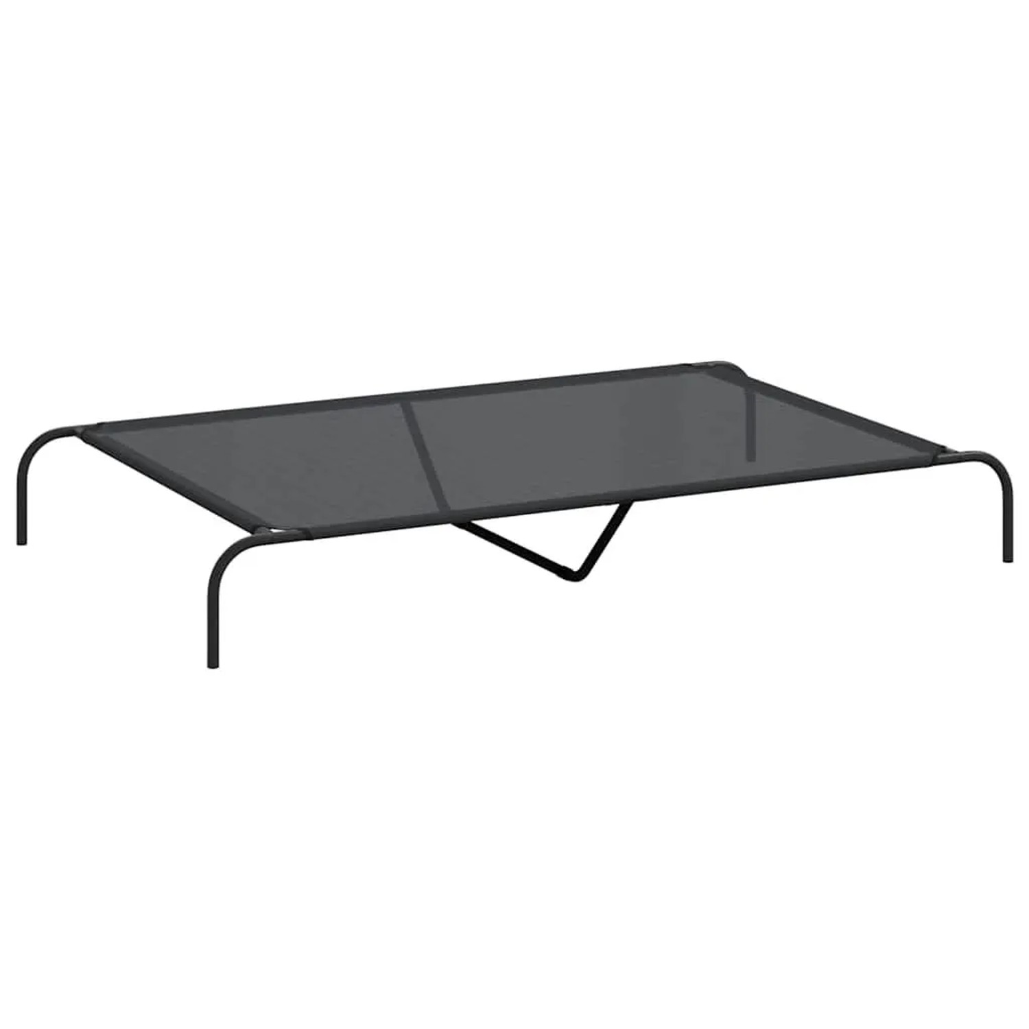 vidaXL Hundebett Erhöht Schwarz 150x90x20 cm Textilene und Stahl 42000837