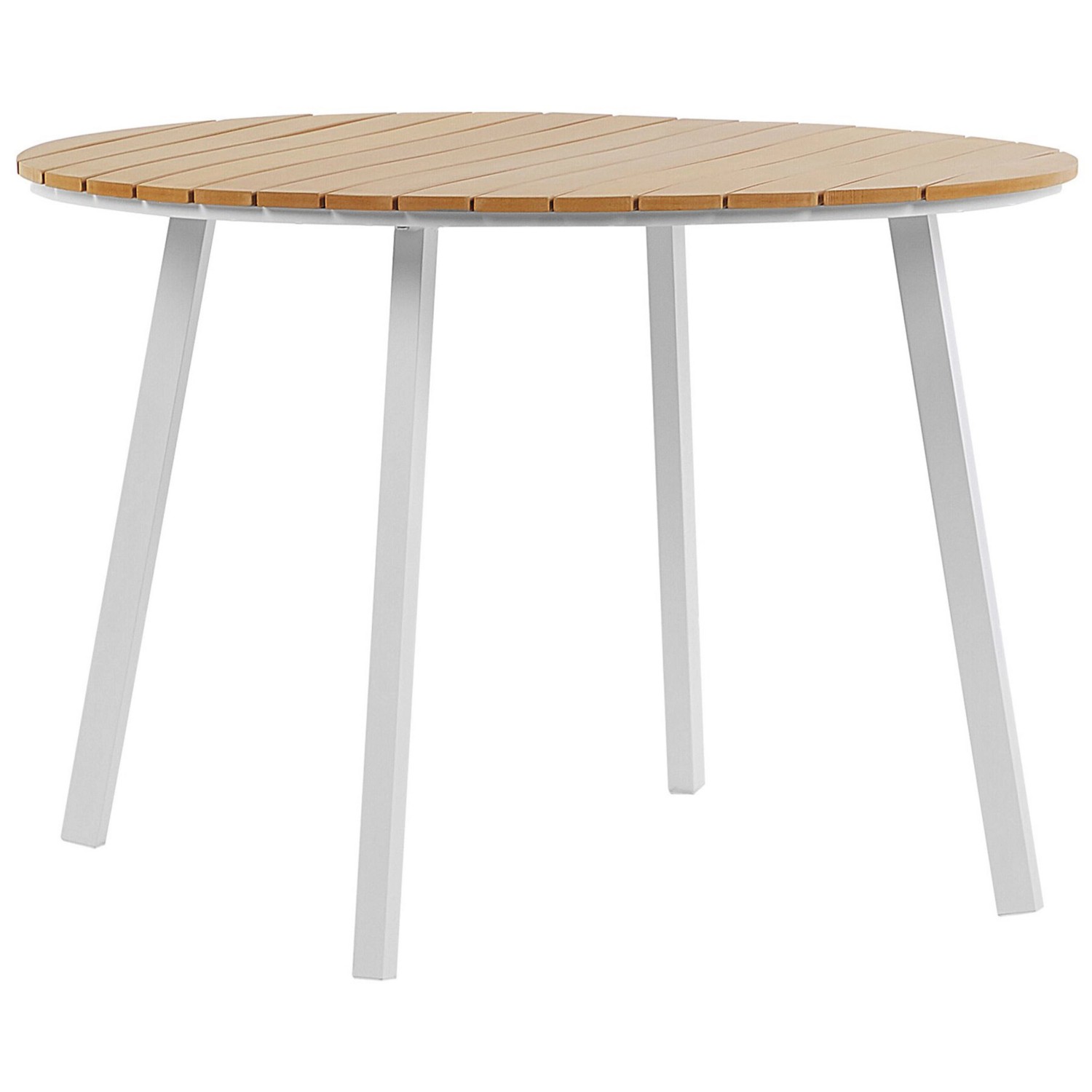 Beliani Gartentisch CAVOLI Heller Holzfarbton Weiss 105x105x73 günstig online kaufen