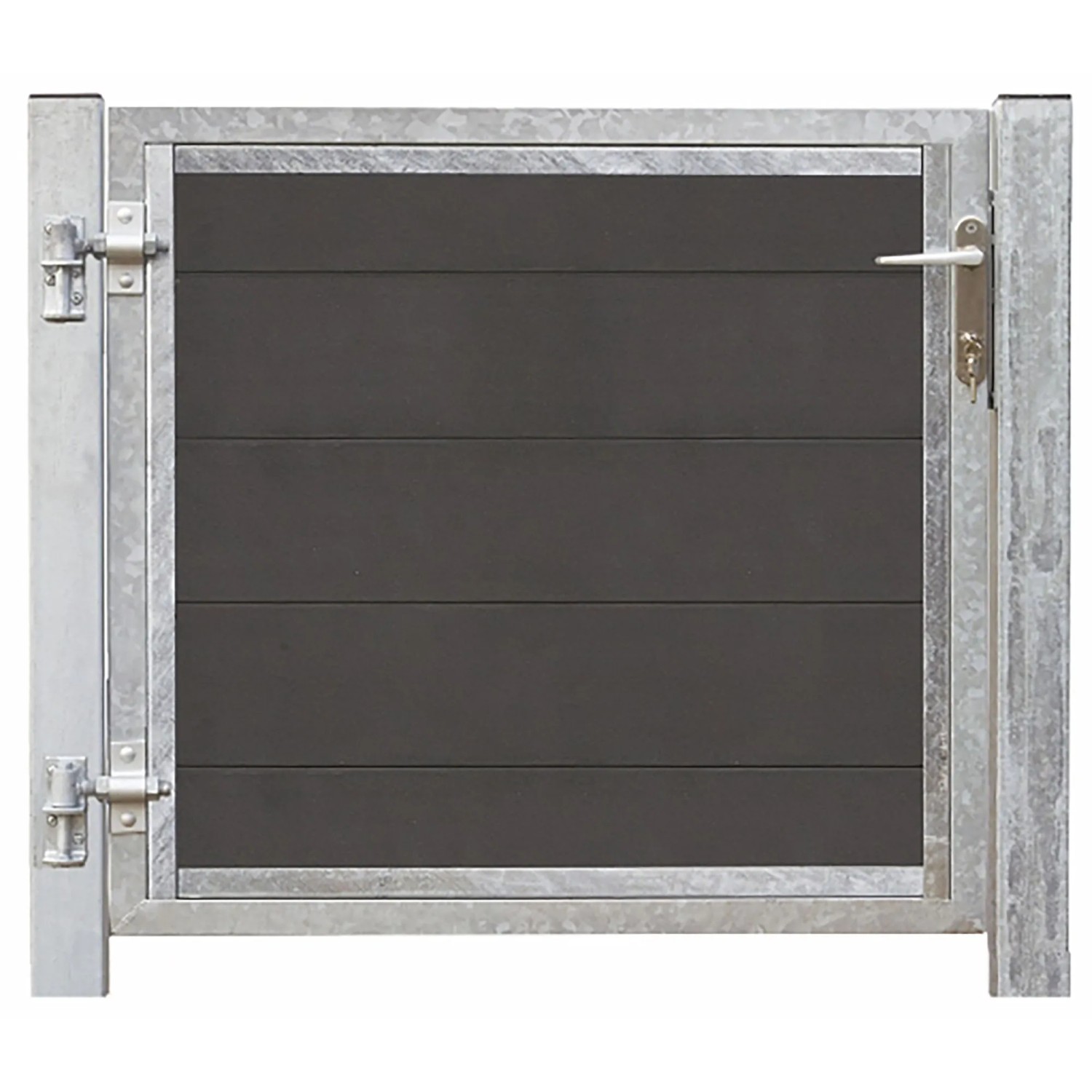 Plus Holz Einzeltor Futura WPC Schiefergrau DIN L 115 x 91 cm Pfosten verzinkt