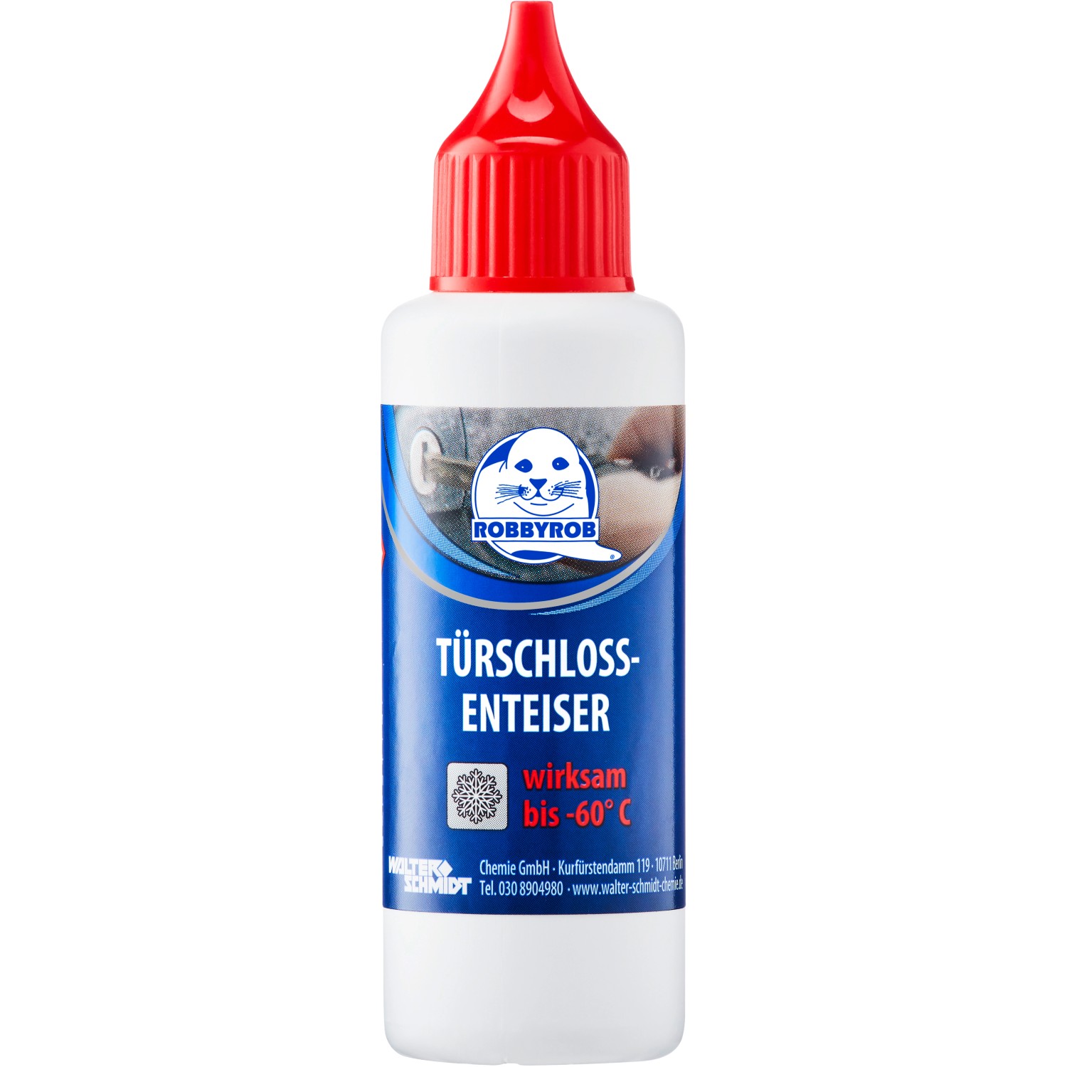 Robbyrob Türschlossenteiser, 50ml Flasche mit roter Spitze, Frostschutz bis -60°C.