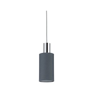 Paulmann Schirm Valerio für URail: zylindrischer Stoffschirm in Anthrazit, Ø 10 cm, mit Chrom-Element. Modernes Design.