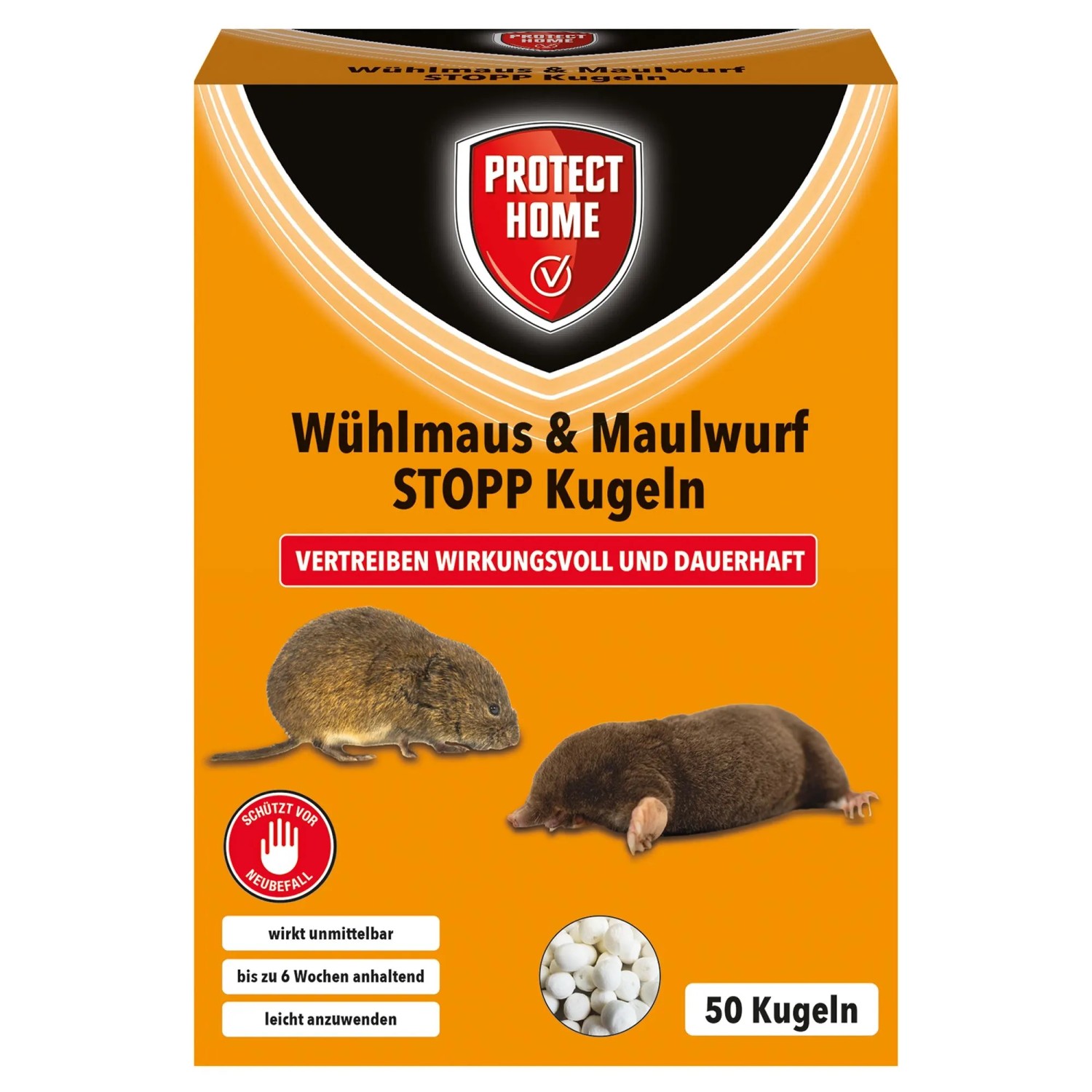 Protect Home Wühlmaus & Maulwurf Stopp-Kugeln, 50 Stück. Effektive Vertreibung von Wühlmäusen und Maulwürfen.